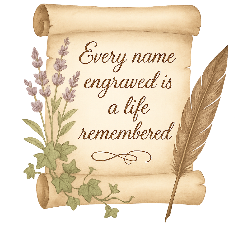 Every name engraved is a life remembered scroll