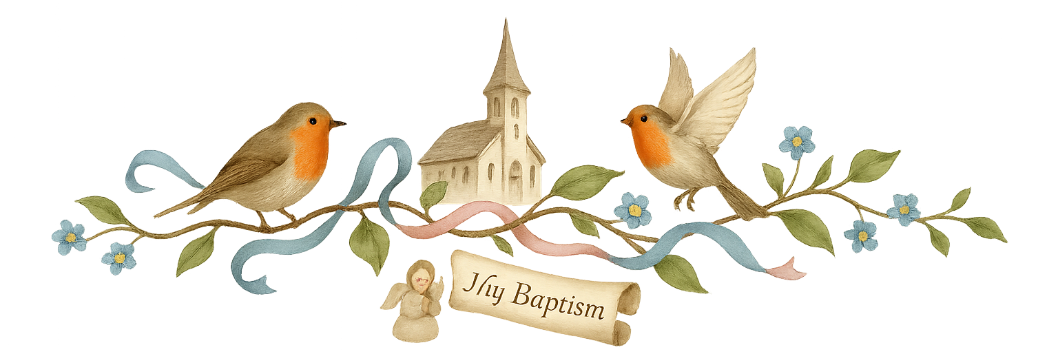 Baptism floral and bird divider