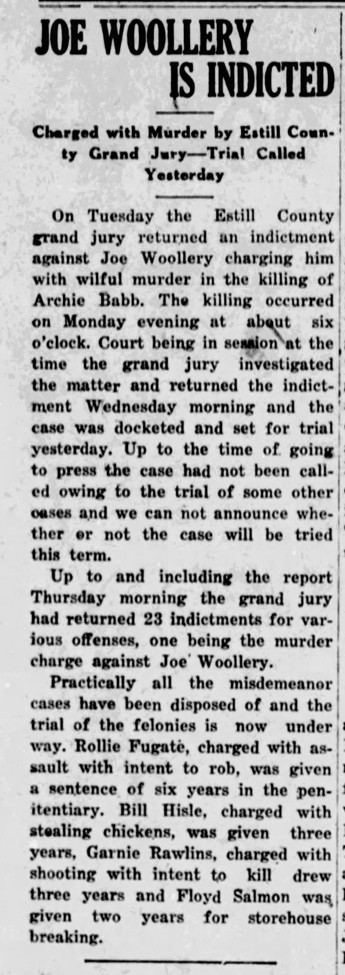 Woolery Indicted