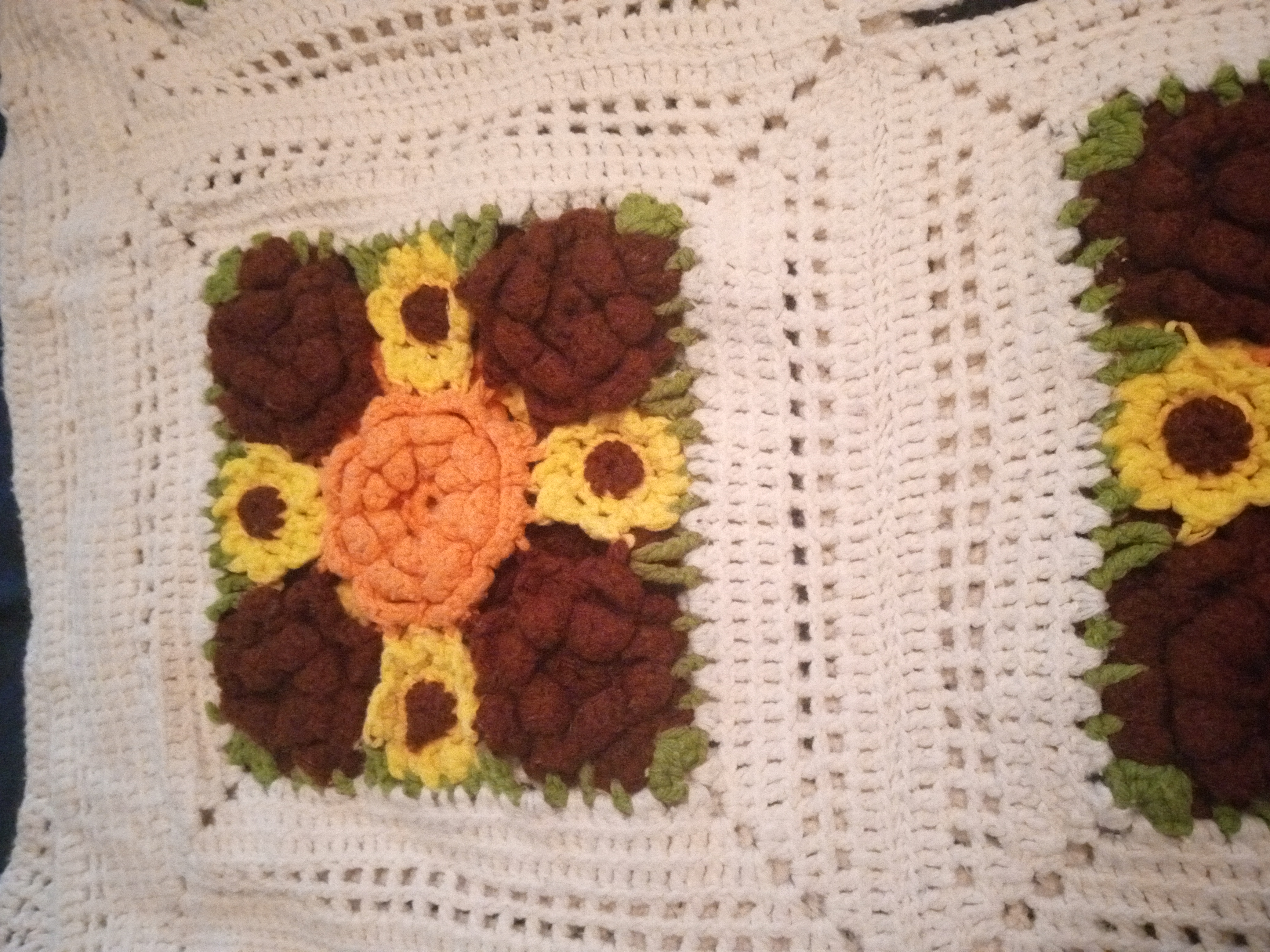 Crocheted afghan made by Grandma Mary