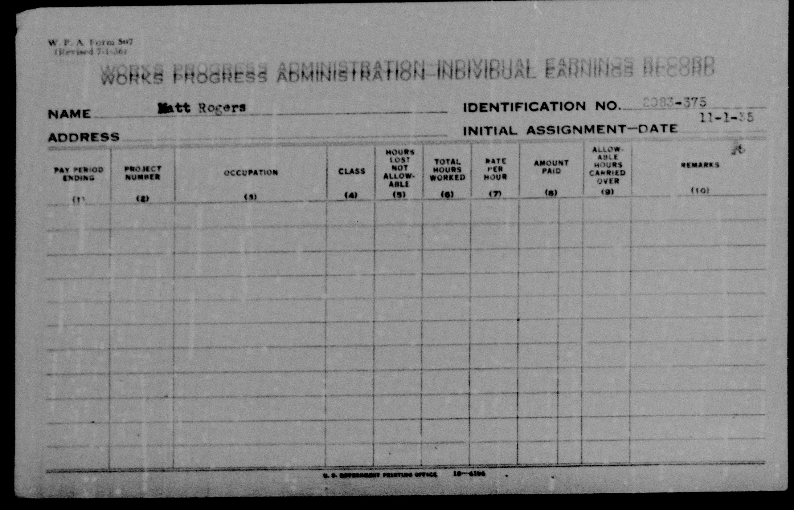 WPA Record 10
