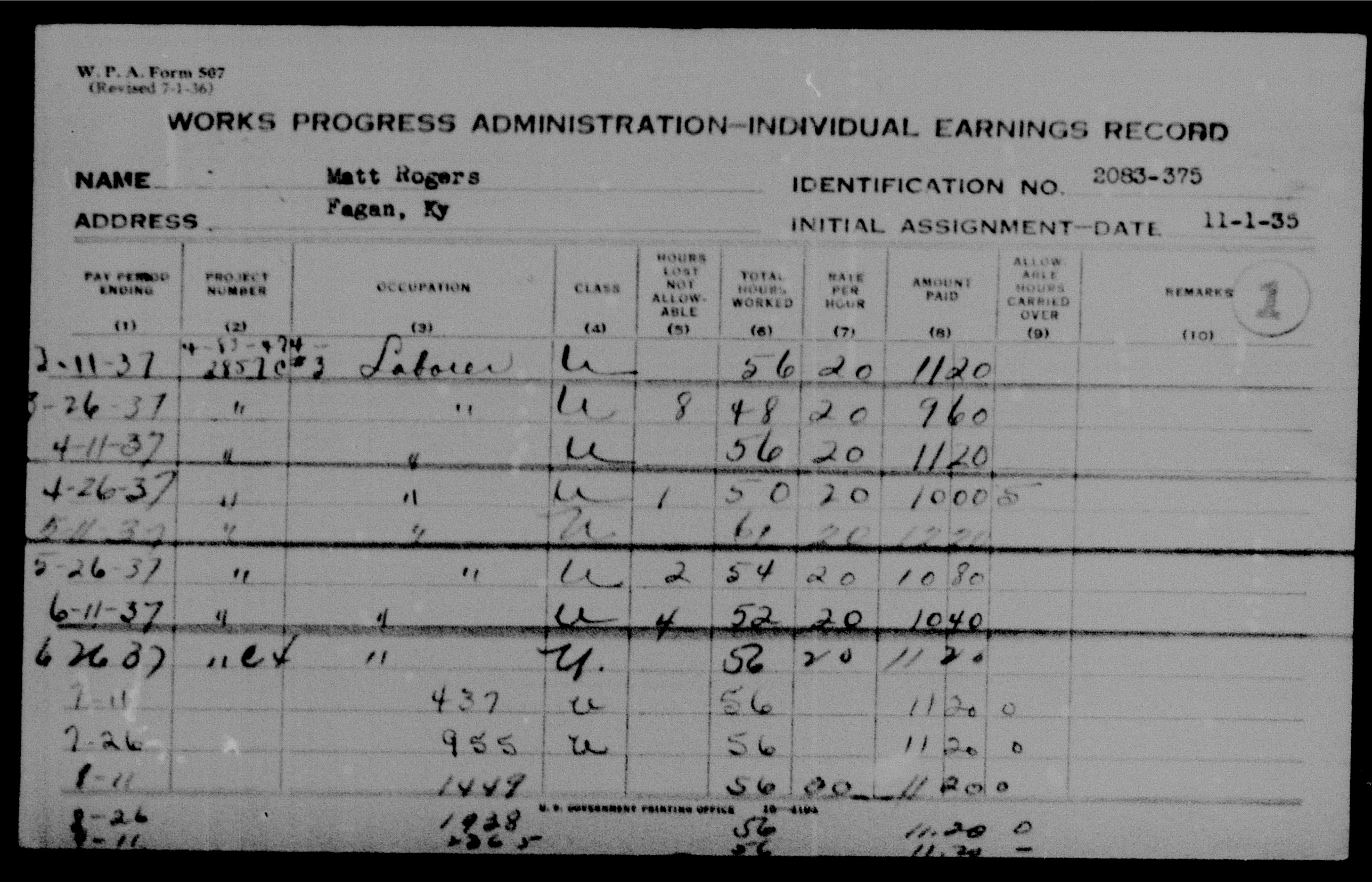 WPA Record 19