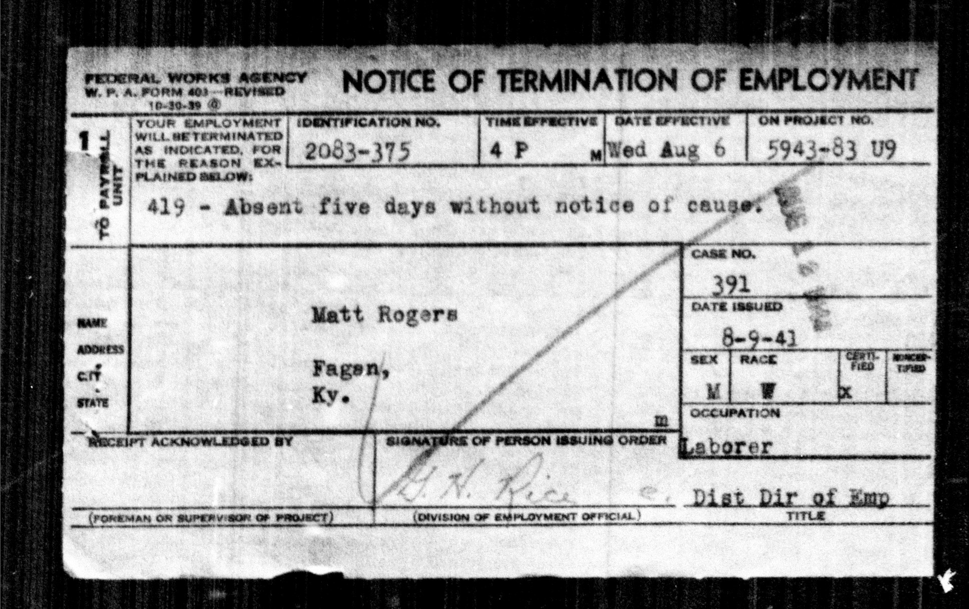 WPA Record 1935-36