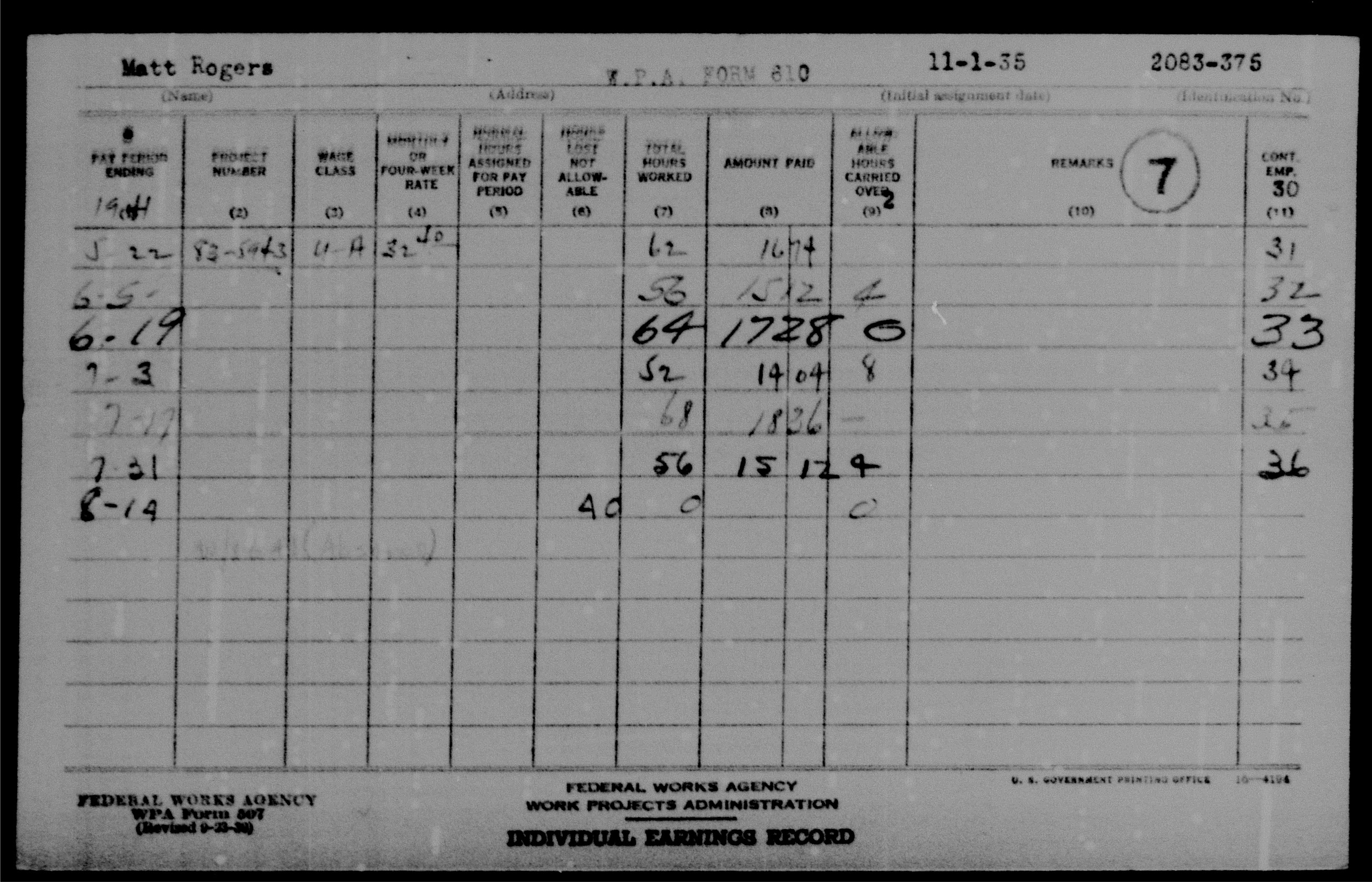 WPA Record 7