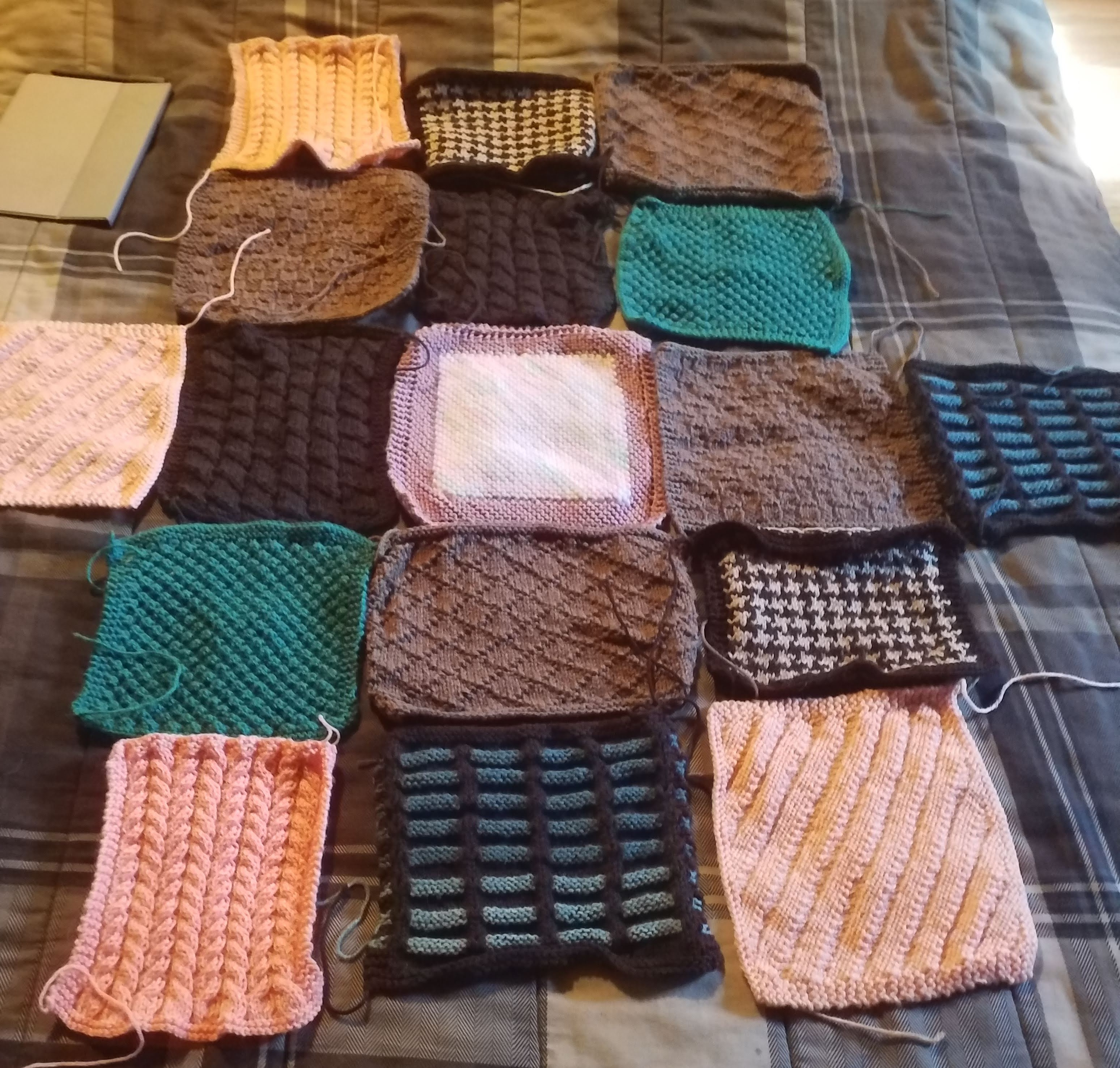 Knitted afghan blocks