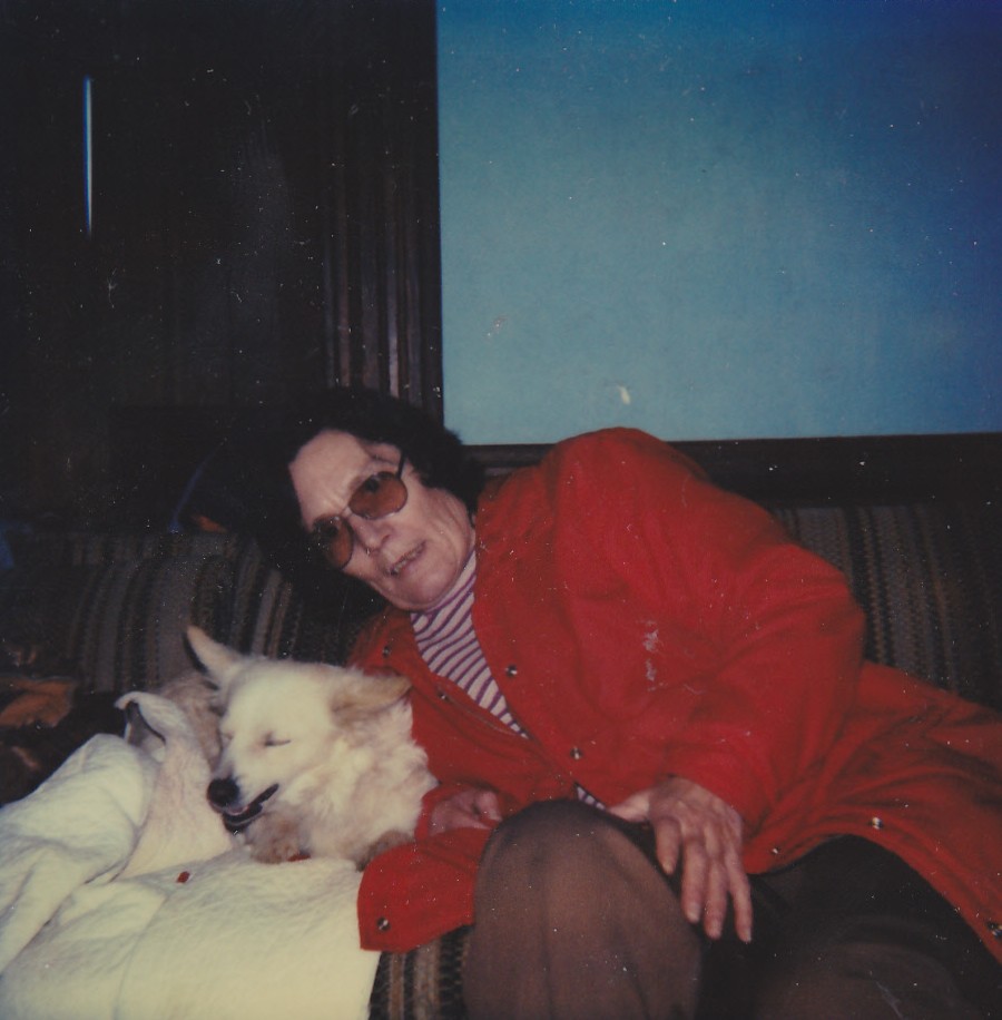Mary Doan with Snowball the dog