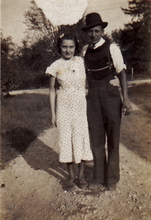 Mary Harris and Cecil Hurl together on a dirt road