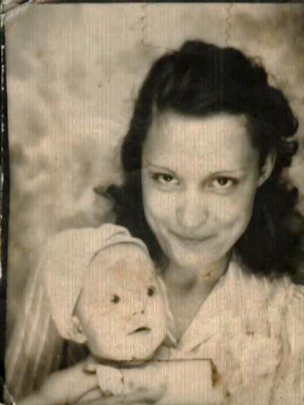 Mary Alice holding baby Virginia, early portrait