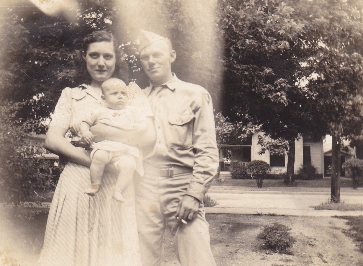 Baby Virginia with parents