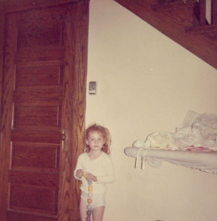 Rebecca near stair
