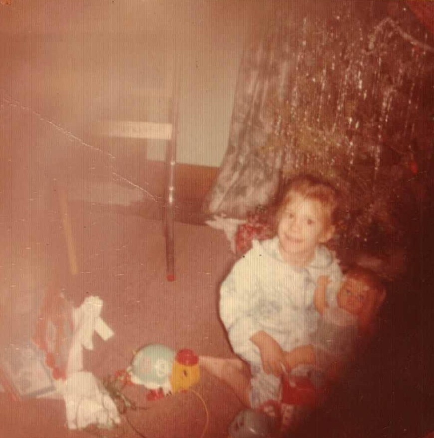 Rebecca on Christmas morning in Kokomo