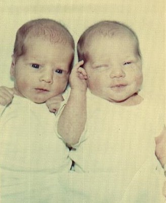 Twin sisters Virginia Mae and Eugenia Kay Rogers