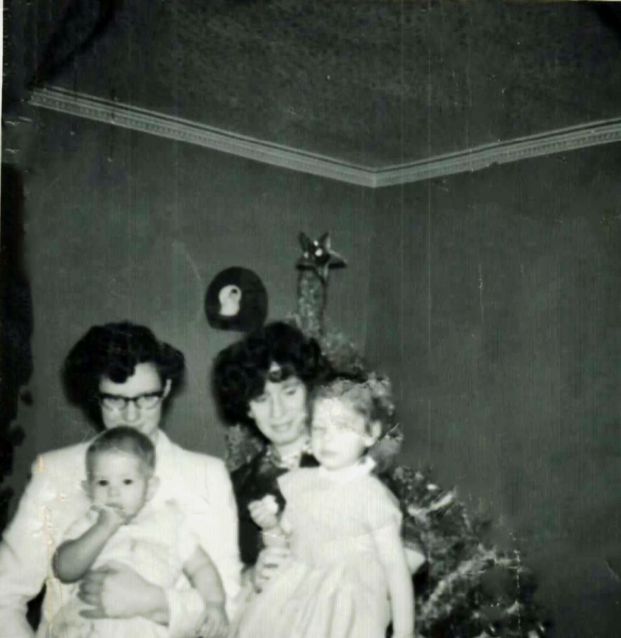 Pam Cloar holding Rebecca Rogers Virginia Rogers holding Mischelle Rogers