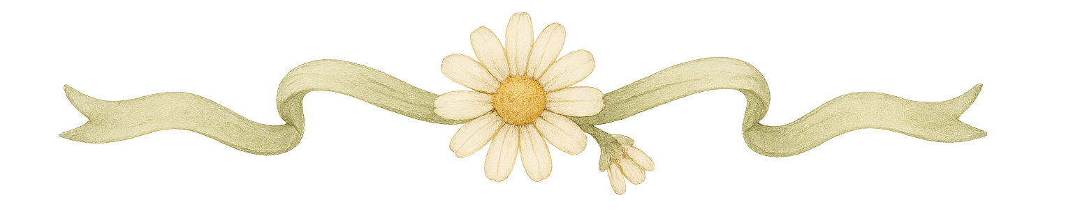 Soft daisy and ribbon divider