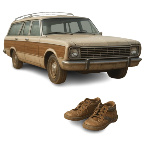 Station wagon and shoes icon